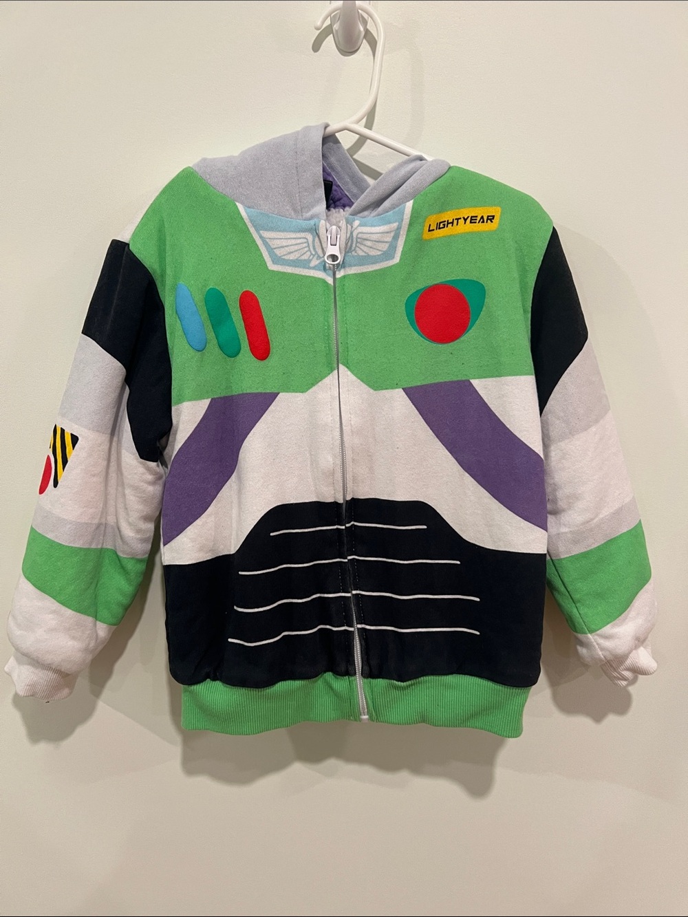 Disney Buzz Lightyear Colorblock Kids Hoodie - Green, Purple, Black
